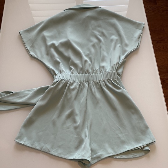 Mint Wrap Romper - Picture 3 of 4
